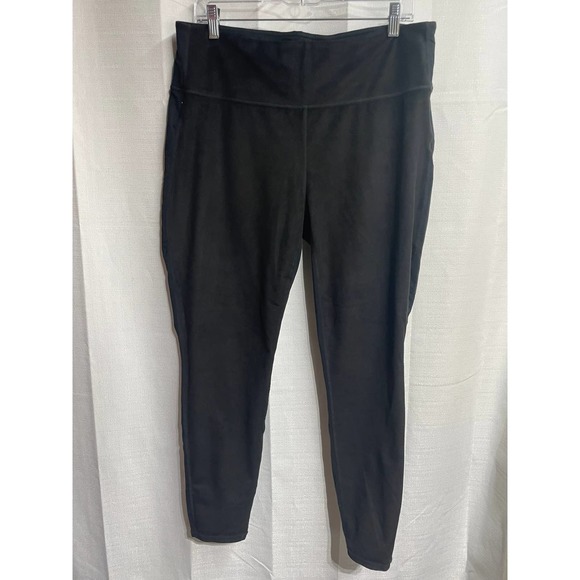 Athleta Women’s Pants Black Velvet Front ‎ Size XL - Picture 1 of 5